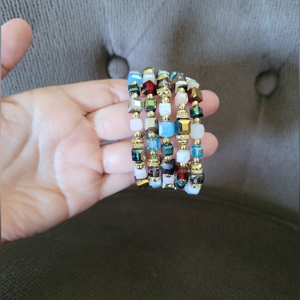 Greenbeads Multicolored🌈 Layered Wrap Bracelet - NIB - Picture 5 of 16